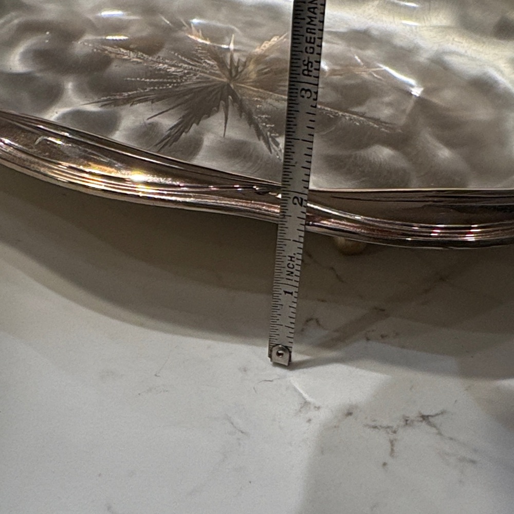 WMF Ikora Vintage Silver Plated Footed Dish Tray Oval Star Design Luster MCM - Picture 9 of 9